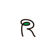 Letter R leaf geometric symbol simple logo vector