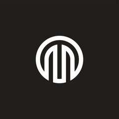 Letter M circle, radial geometric symbol simple logo vector