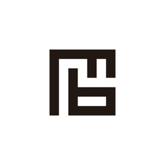 Letter M and b square geometric symbol simple logo vector