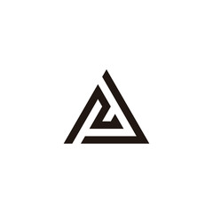 Letter N and J triangle geometric symbol simple logo vector