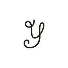 Letter y rope,line geometric symbol simple logo vector