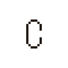 Letter C pixel geometric symbol simple logo vector