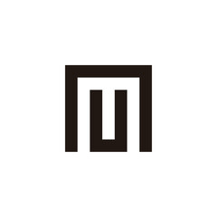 Letter U in n square geometric symbol simple logo vector