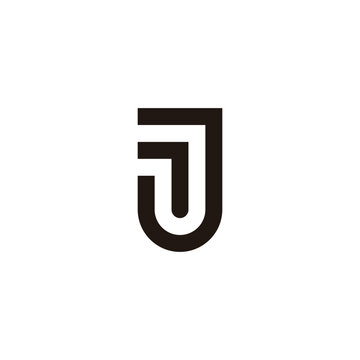 Number 1 in letter J shield geometric symbol simple logo vector