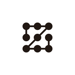 Letter Z square molecules, round geometric symbol simple logo vector