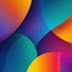 Vibrant Abstract Composition - Overlapping Colorful Geometric Shapes with Gradient Lighting.