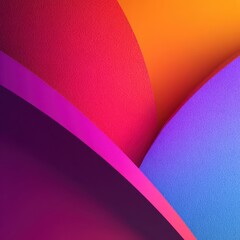Dynamic Abstract Gradient Curves - Vivid Layers of Orange, Red, Magenta, and Blue.