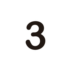 Naklejka premium Number 3 outline geometric simple symbol logo vector