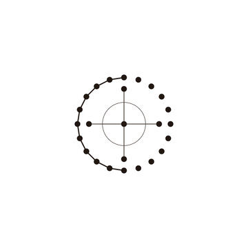 Letter C target, circle, dots geometric symbol simple logo vector