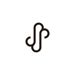 Obraz premium Letter ss, line, unique geometric simple symbol logo vector
