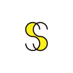 Obraz premium Letter S, double, line geometric symbol simple logo vector