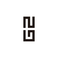Obraz premium Letter N and L squares geometric symbol simple logo vector