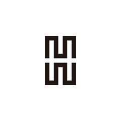 Obraz premium Letter M and W, letter H geometric symbol simple logo vector