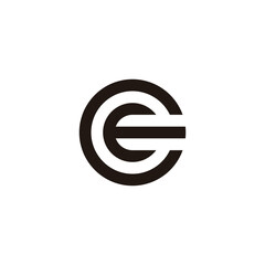 Letter E in C, circle, technology geometric symbol simple logo vector