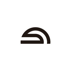 Letter S semicircle geometric symbol simple logo vector