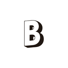 Letter B 3d geometric symbol simple logo vector