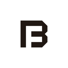 Letter F in B, square geometric symbol simple logo vector