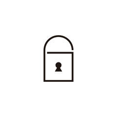 Letter G padlock, line geometric symbol simple logo vector