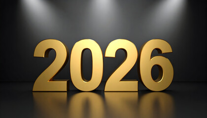Golden 2026 Sign Under Spotlights