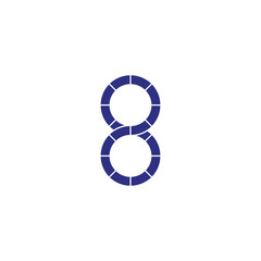 Number 8 machine, modern geometric symbol simple logo vector