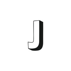Letter J 3d geometric symbol simple logo vector