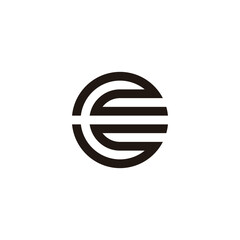 Number 2 and 5, circle geometric symbol simple logo vector