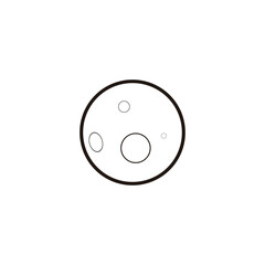 Planet, moon geometric symbol simple logo vector