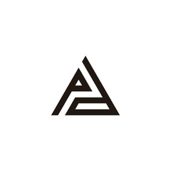 Letter p and d triangle geometric symbol simple logo vector