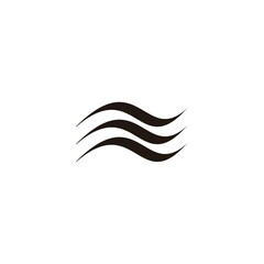 Letter N waves geometric symbol simple logo vector