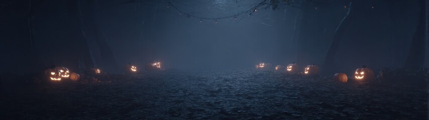 Distant glowing lights at night against a moody dark background