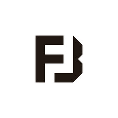Fototapeta premium Letter F, B and J square geometric symbol simple logo vector
