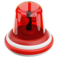 Red Emergency Siren with Transparent Background Emergency Alert Beacon on Black Backdrop