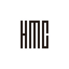Letter HMC square geometric symbol simple logo vector