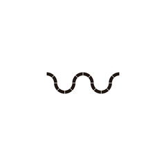 Letter W piece, curve, modern geometric symbol simple logo vector