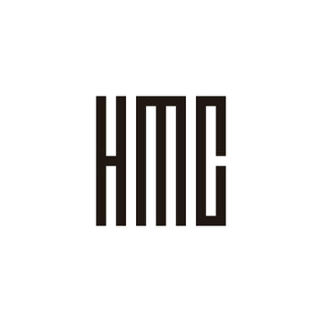 Letter HMC square geometric symbol simple logo vector
