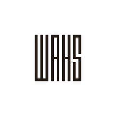 Letter W, A, H and S square geometric symbol simple logo vector