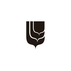 Three flower, geometric symbol simple logo vector