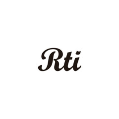 Letter Rti connect geometric symbol simple logo vector