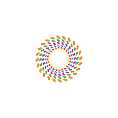 Capsules, rotation, colorful geometric symbol simple logo vector