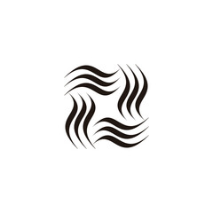 Letter X waves, geometric symbol simple logo vector