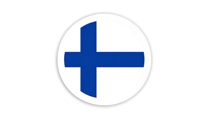 Fototapeta premium Finland flag, circular, simple