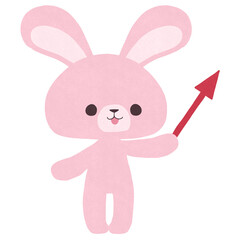 矢印を持ったウサギのイラスト