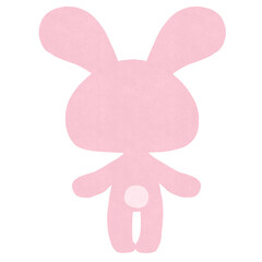 後姿のウサギのイラスト