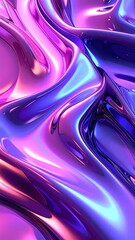 Iridescent Purple and Pink Abstract Liquid Metal Background.