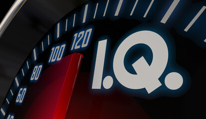 IQ Intelligence Quotient Meter Level High Smart Intelligent 3d Illustration