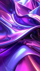 Iridescent Purple and Pink Abstract Waves Background.