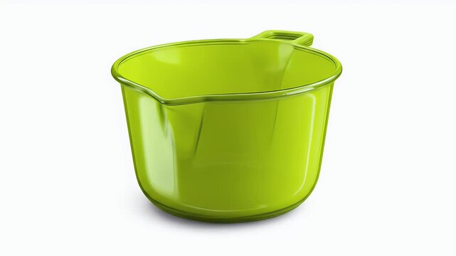 Vibrant Green Plastic Measuring Cup: Kitchen Utensil Product Shot