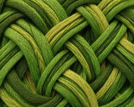 Intricate Woven Green And Yellow Pattern