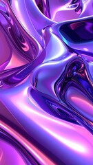 Iridescent Purple Liquid Abstract Background with Metallic Shine and Fluid Motion.
