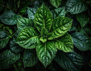 Lush Green Foliage A Vibrant Display of Natures Beauty.